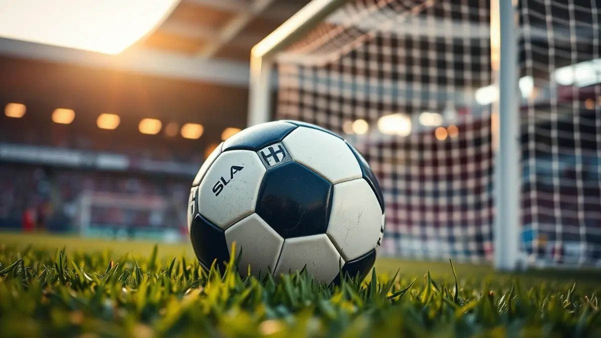 Imagen genérica de un balón de fútbol en el césped de un estadio.