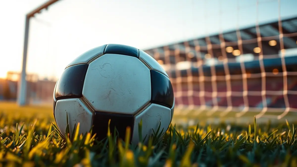 Imagen genérica de un balón de fútbol en el césped de un estadio.