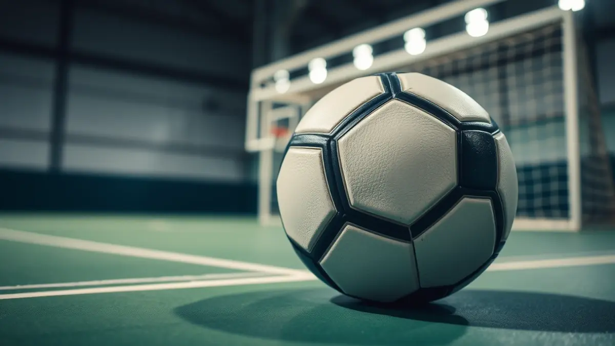 Generic image of a handball on the court.