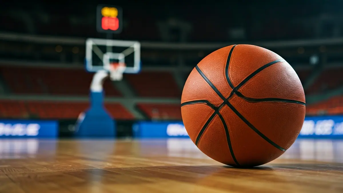 Imagen genérica de un balón de baloncesto en una cancha.