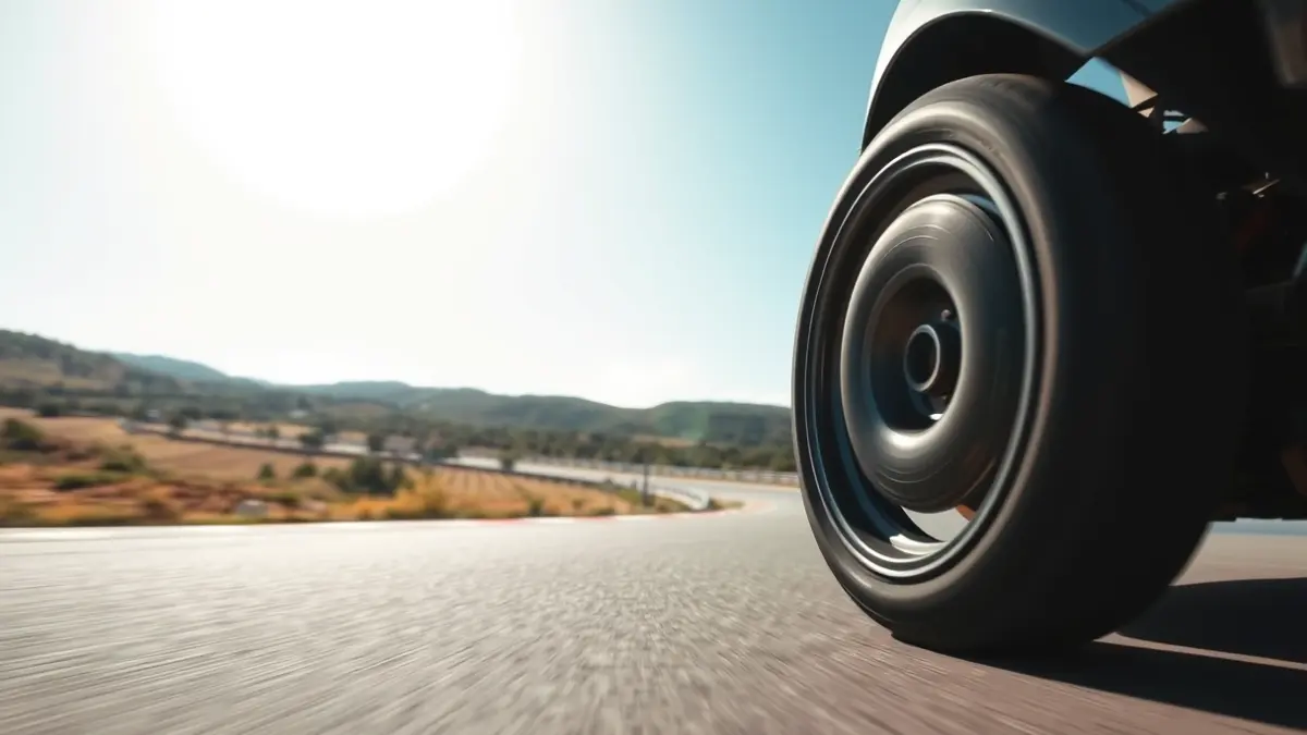 Generic image of a racing car on a track, with a rural Andalusian landscape in the background.
