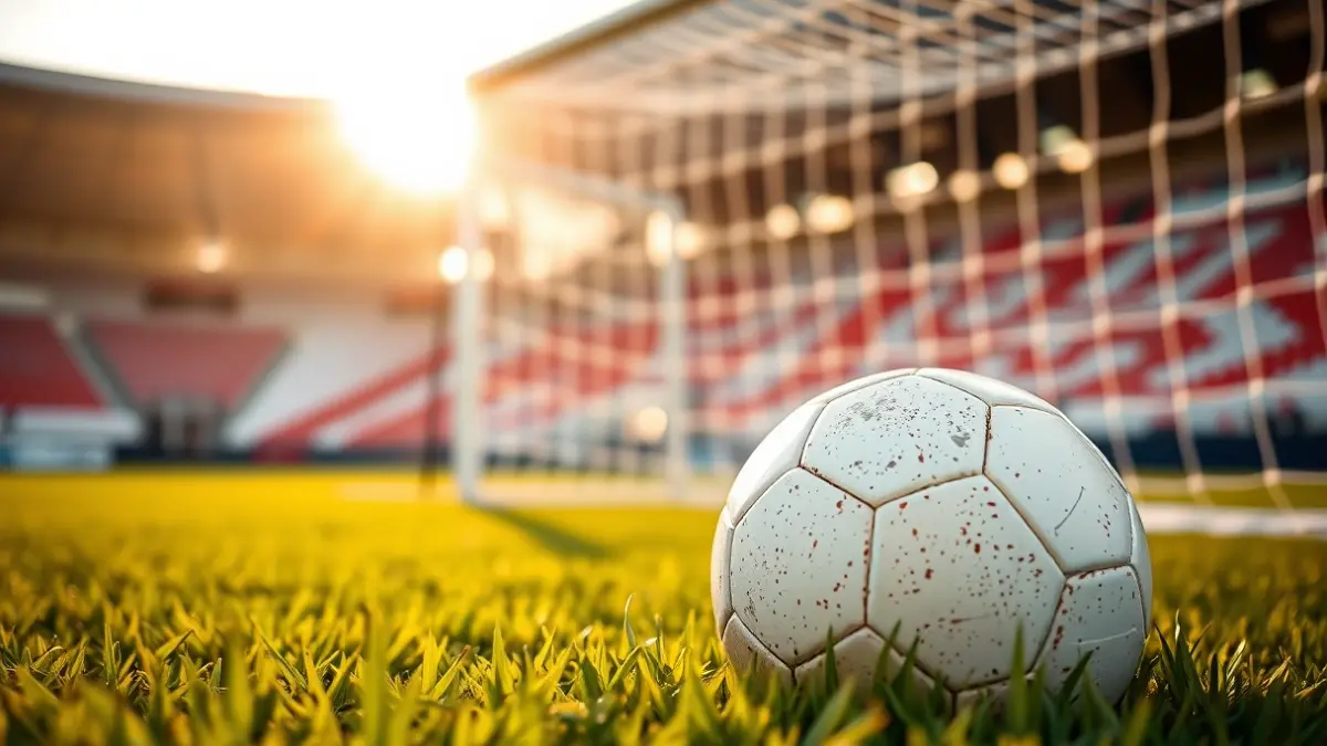 Imagen genérica de un balón de fútbol en el césped de un estadio.