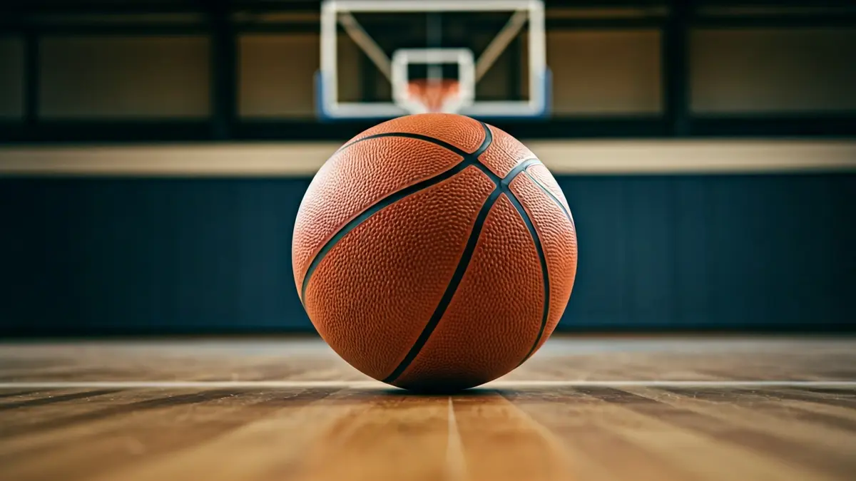 Imagen genérica de un balón de baloncesto en una cancha.