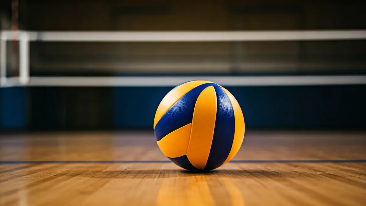 Generic image of a volleyball on a court.