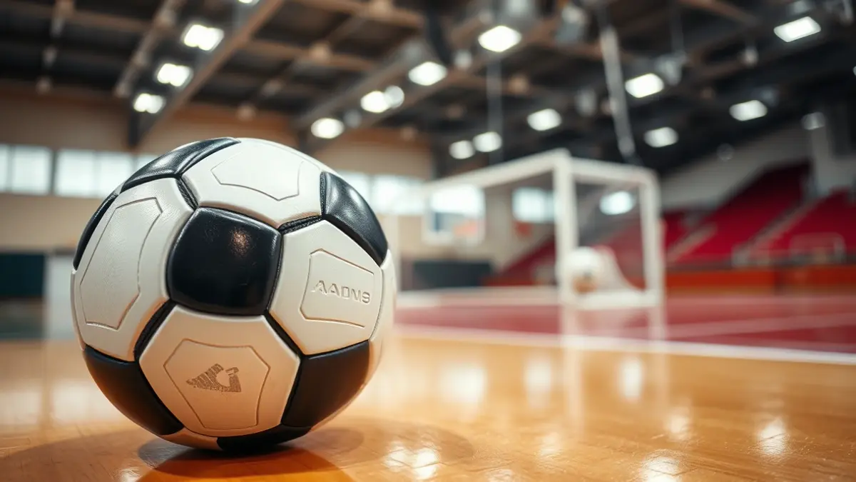Imagen genérica de un balón de fútbol sala en una cancha.