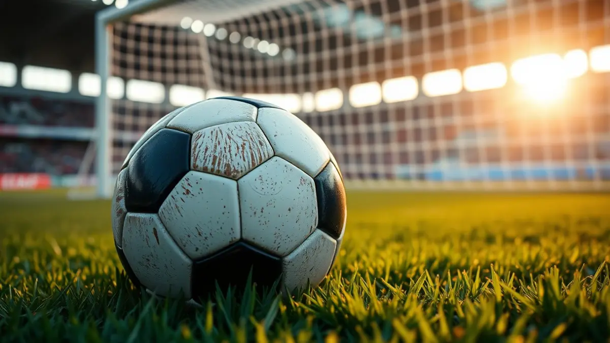 Imagen genérica de un balón de fútbol en el césped de un estadio.
