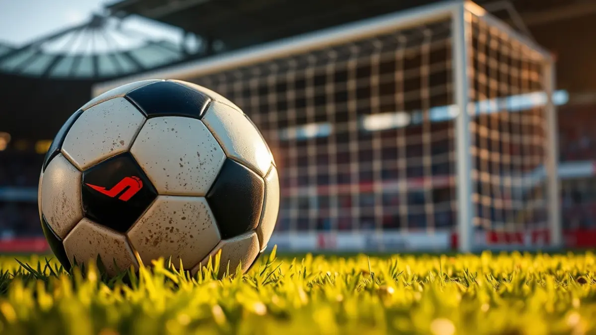 Generic image of a soccer ball on a stadium pitch.
