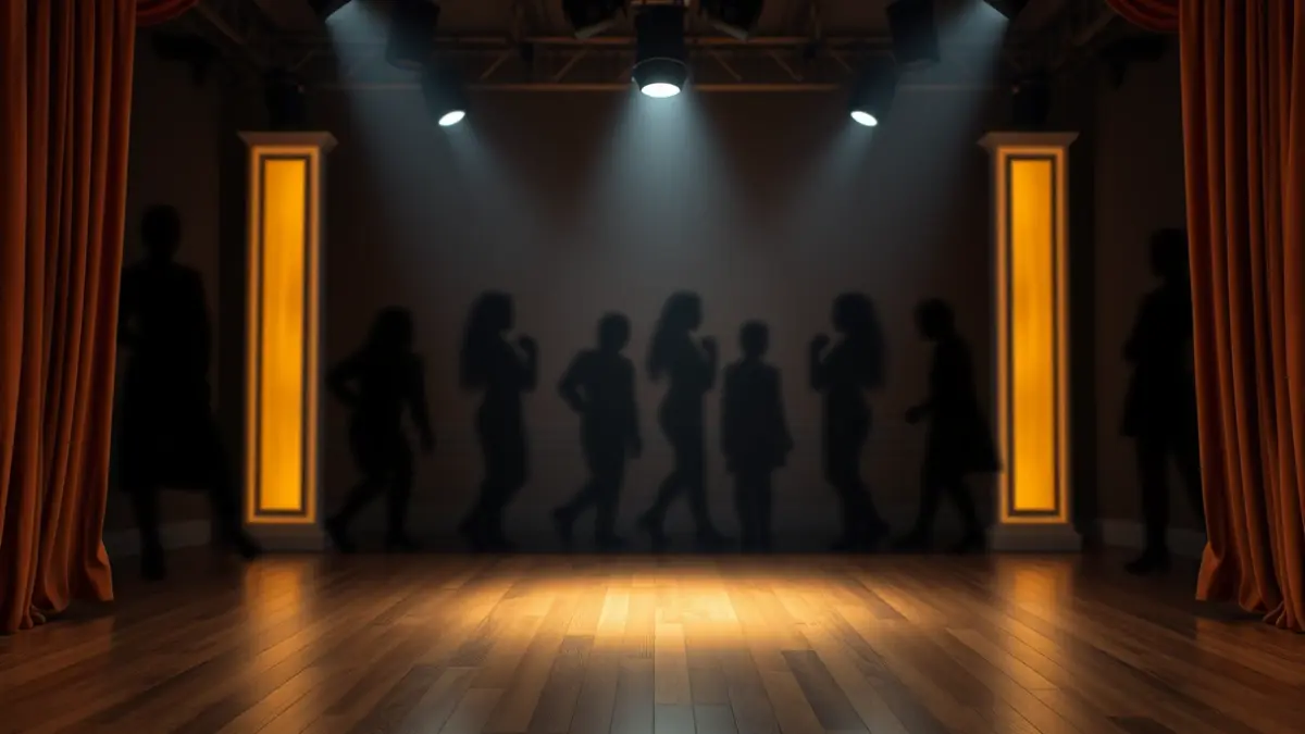 Generic image of a dance stage with a spotlight.