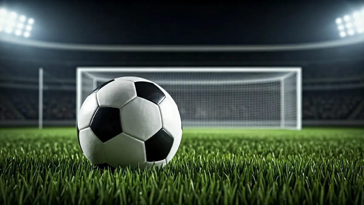 Generic image of a soccer ball on a stadium pitch.