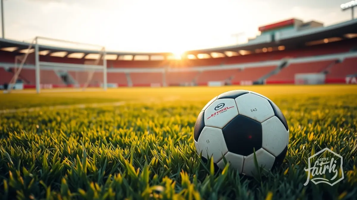 Generic image of a soccer ball on a stadium pitch.