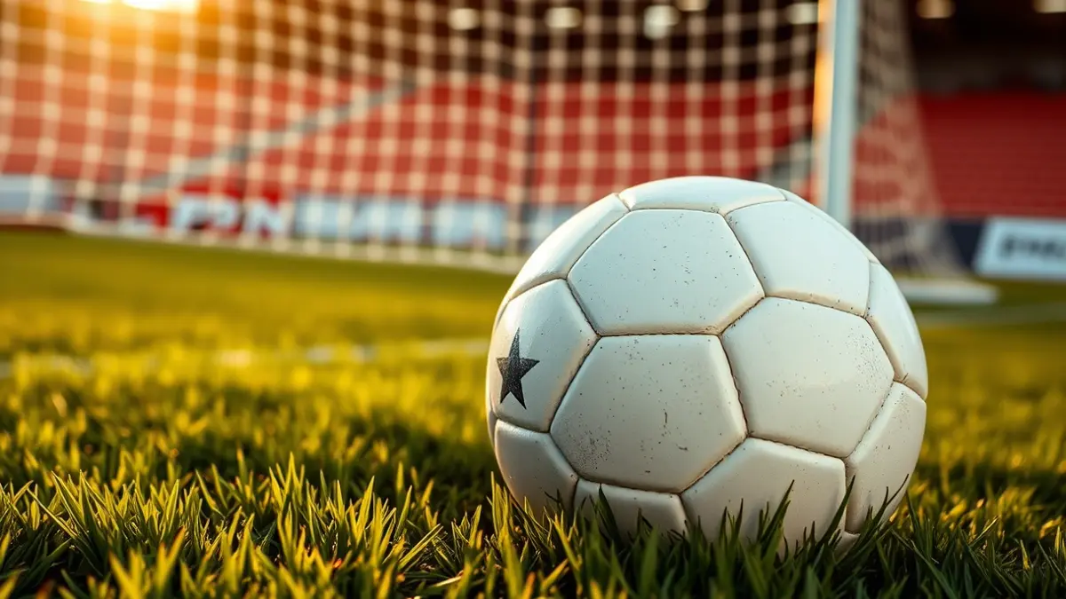 Imagen genérica de un balón de fútbol sobre el césped de un estadio.