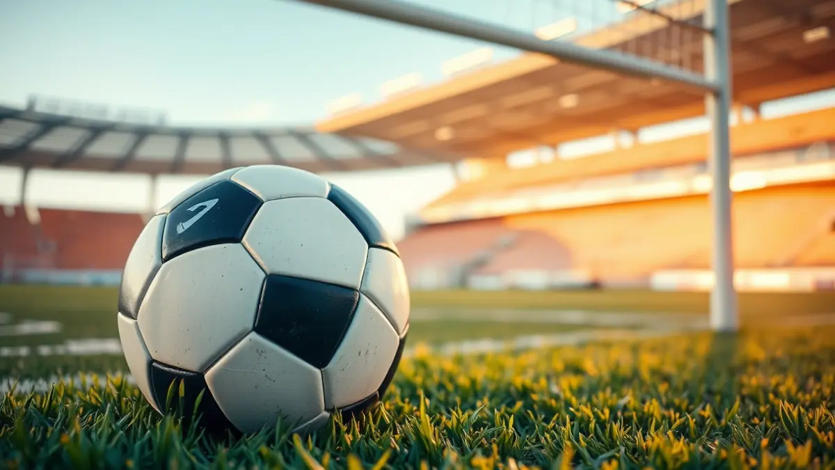 Imagen genérica de un balón de fútbol en el césped de un estadio.