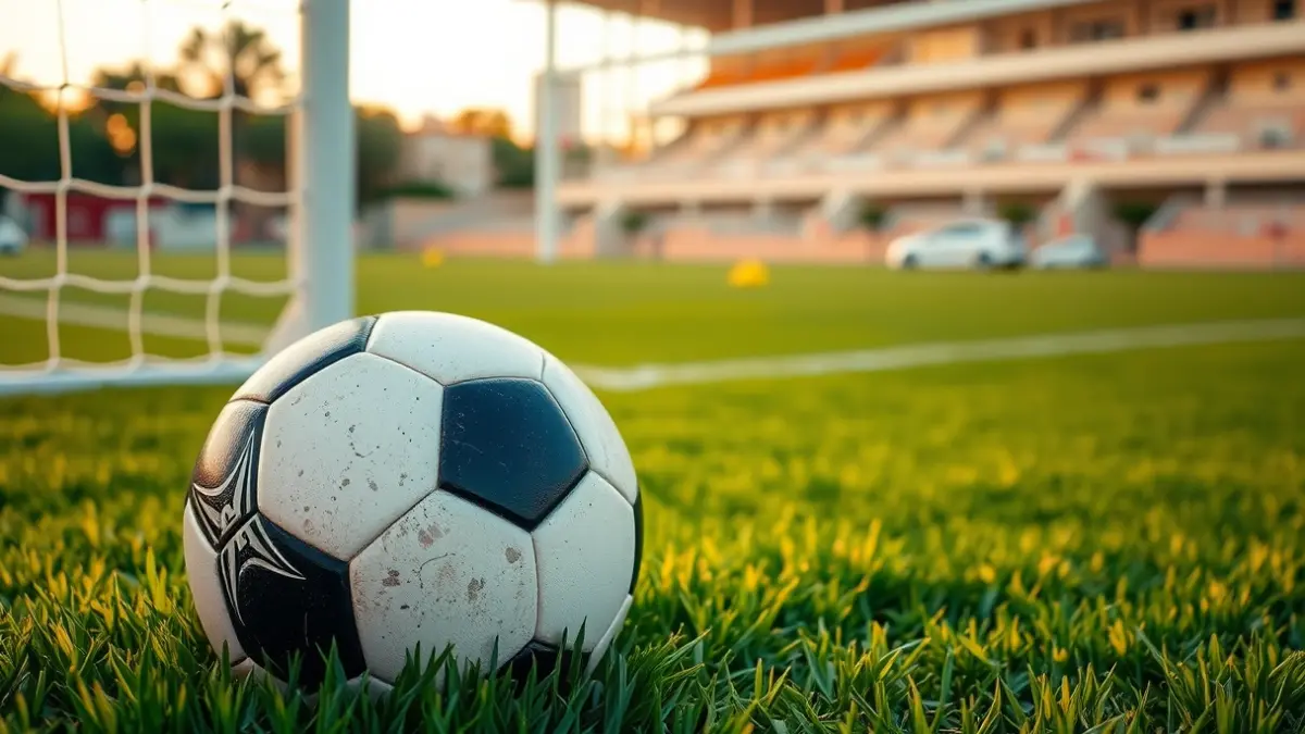 Imagen genérica de un balón de fútbol en el césped de un estadio.