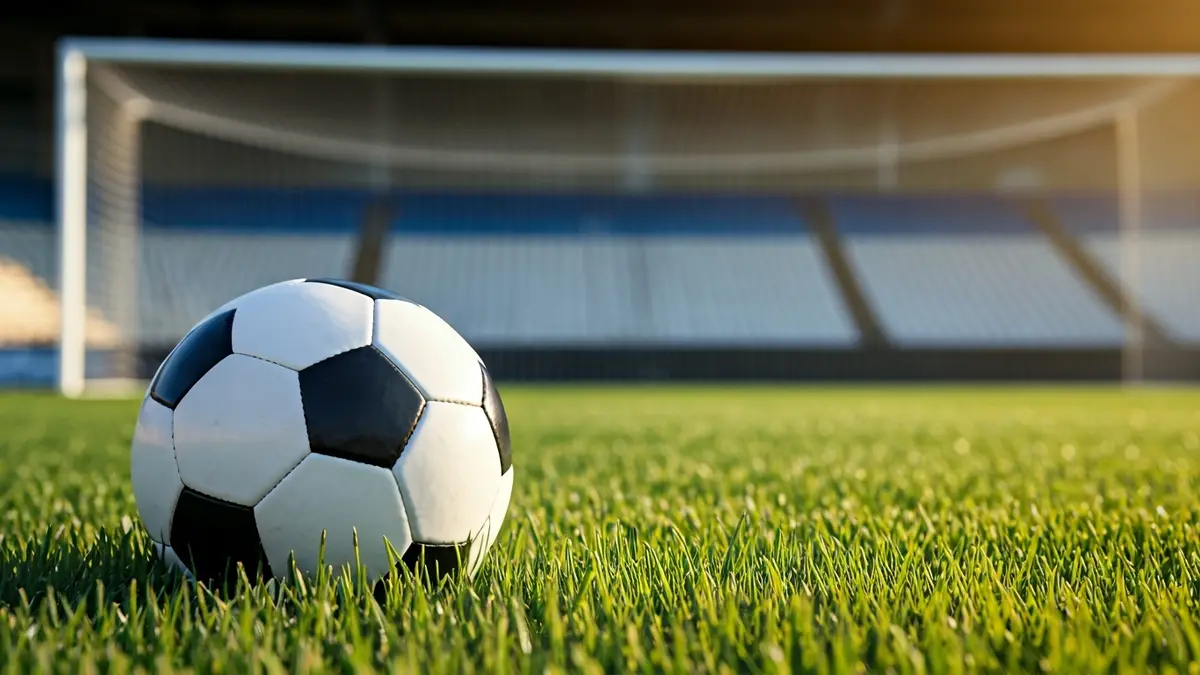 Imagen genérica de un balón de fútbol en el césped de un estadio.