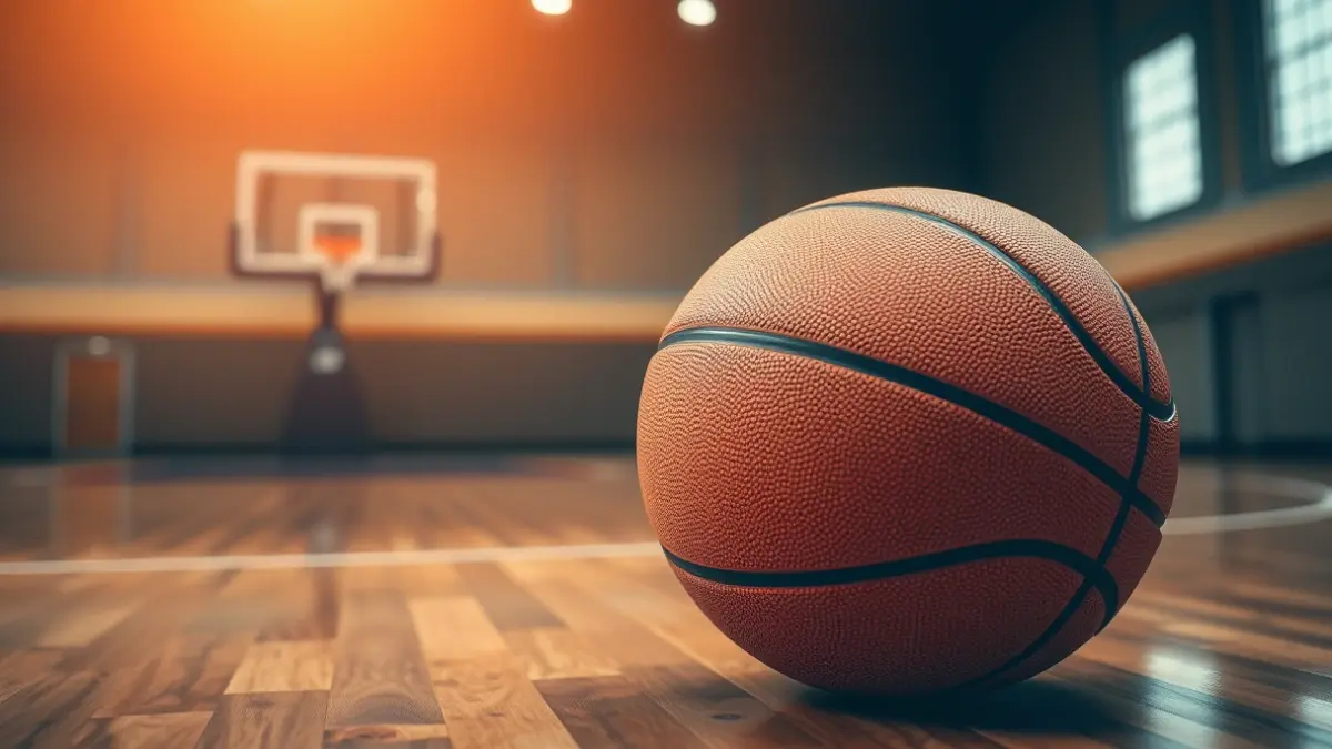 Imagen genérica de un balón de baloncesto en una cancha.