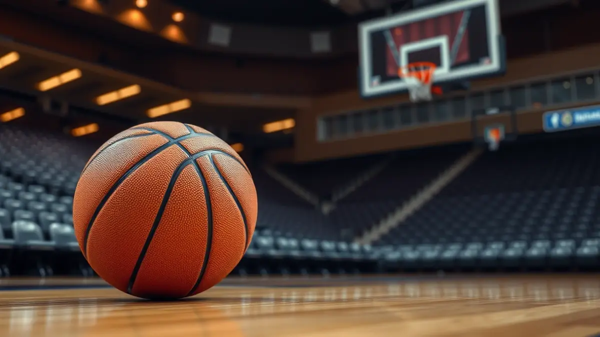 Imagen genérica de un balón de baloncesto en una cancha.