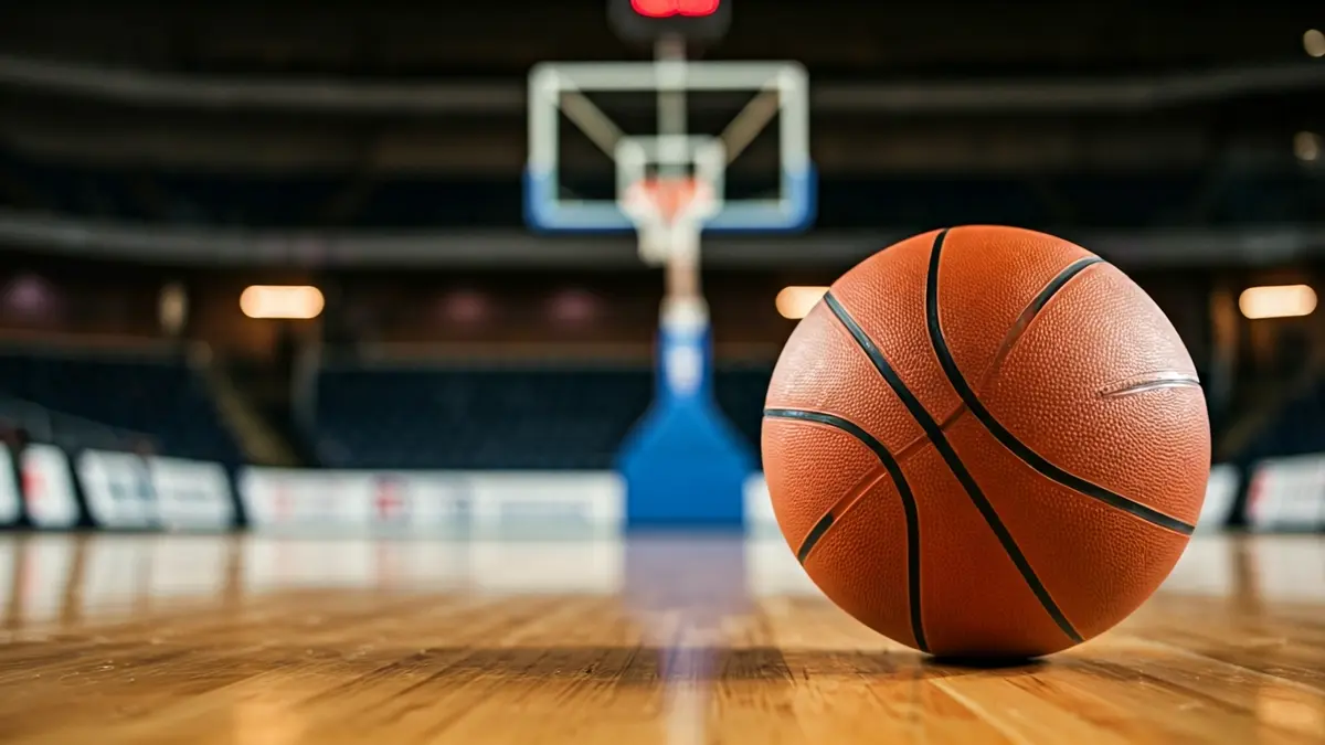 Imagen genérica de un balón de baloncesto en una cancha.