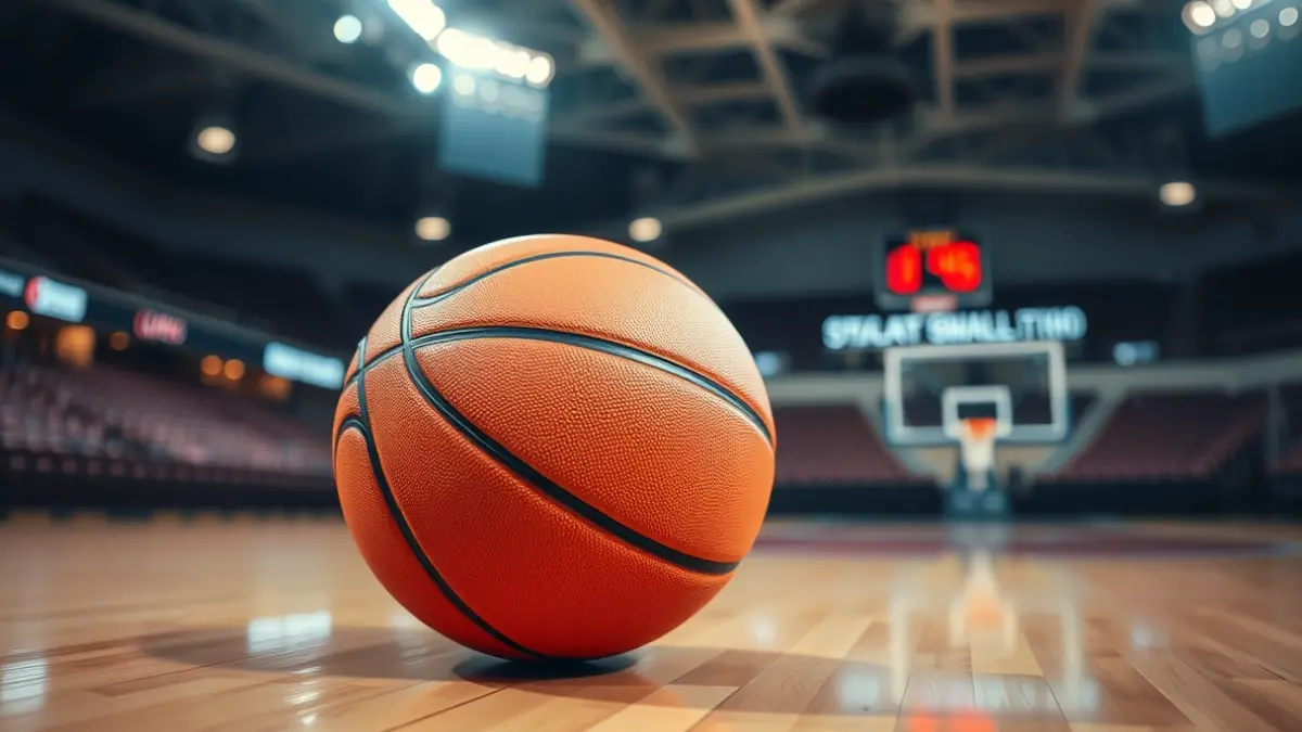 Imagen genérica de un balón de baloncesto en una cancha.