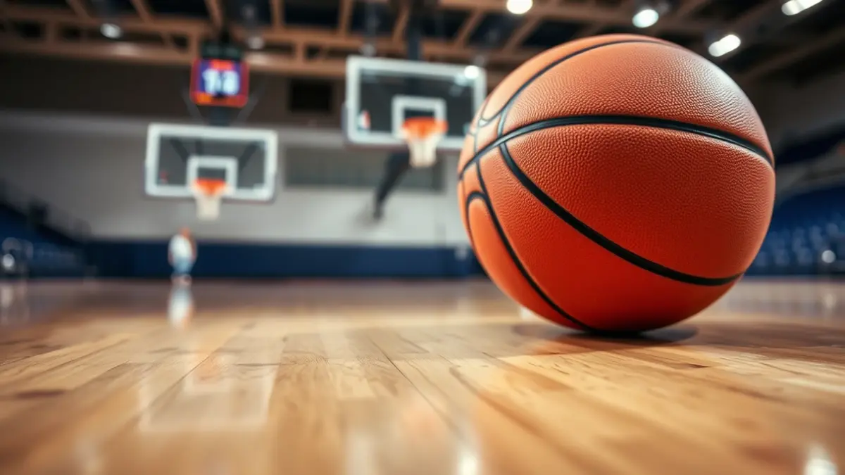 Imagen genérica de un balón de baloncesto en una cancha.