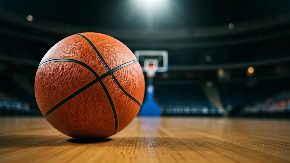 Imagen genérica de un balón de baloncesto en una cancha.