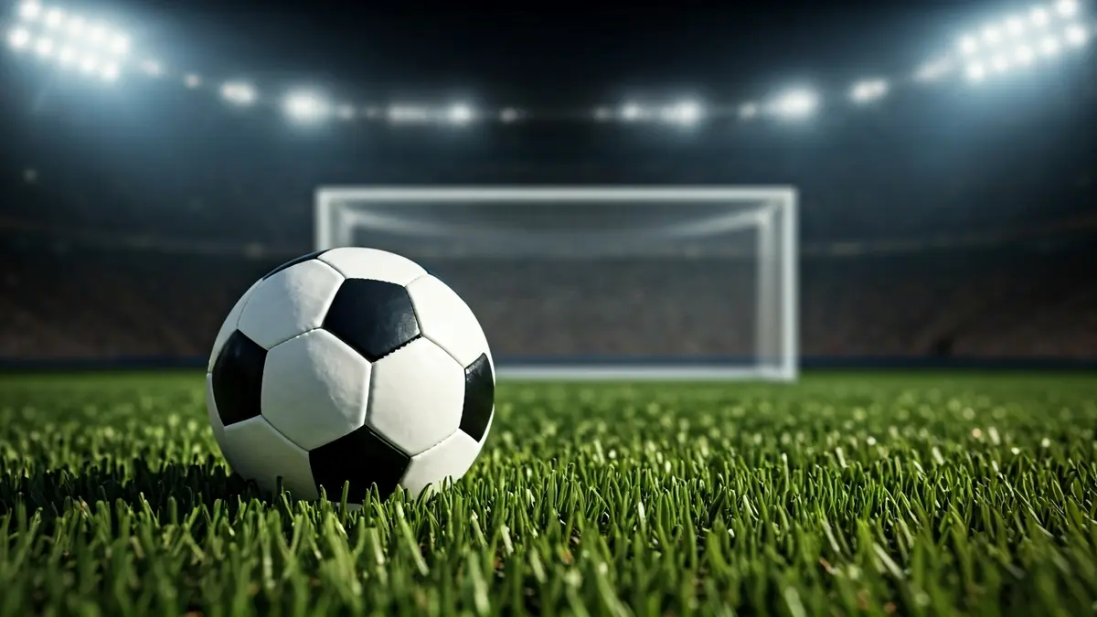 Generic image of a soccer ball on a stadium pitch.
