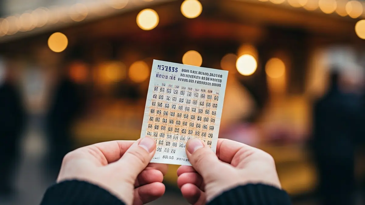 Imagen genérica de un cupón de lotería siendo sostenido por unas manos.