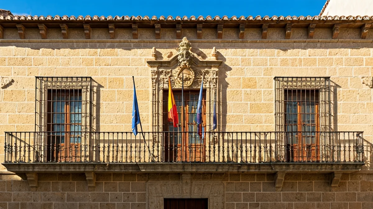 Fachada del Ayuntamiento de Córdoba bajo el sol de la tarde