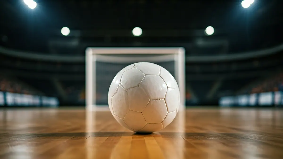 Imagen genérica de un balón de fútbol sala en una cancha.