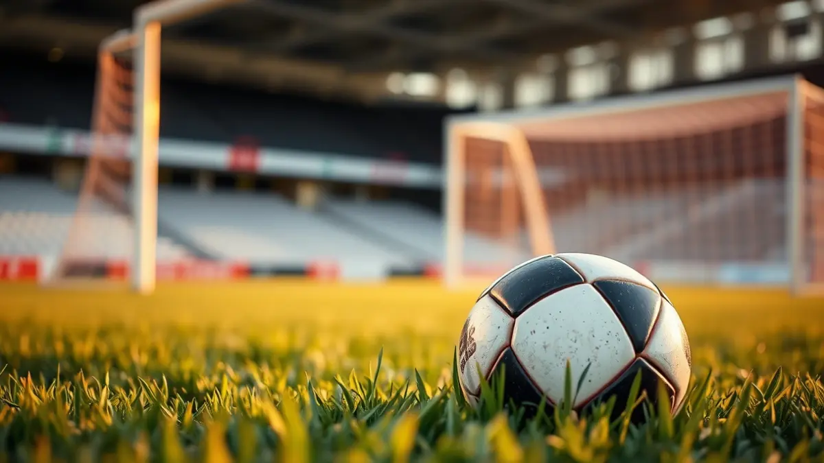 Imagen genérica de un balón de fútbol en el césped de un estadio.