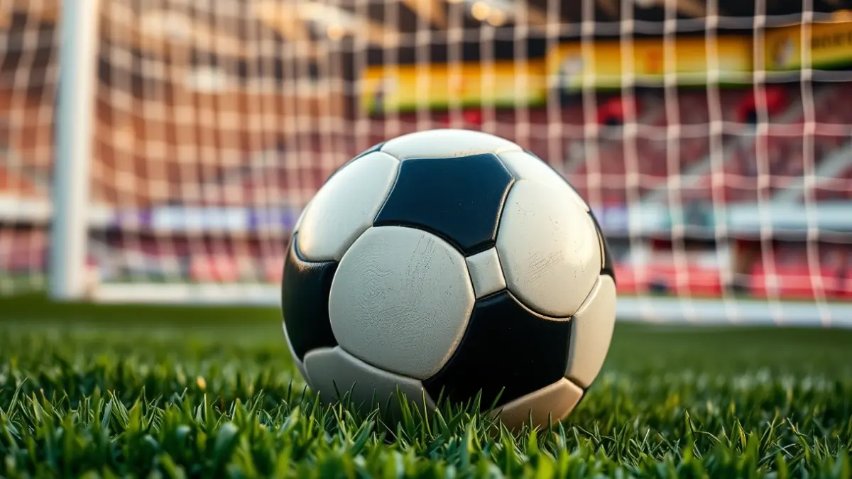 Imagen genérica de un balón de fútbol en el césped de un estadio.