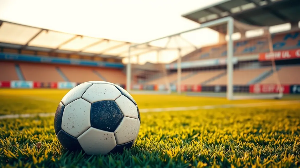 Imagen genérica de un balón de fútbol en el césped de un estadio.