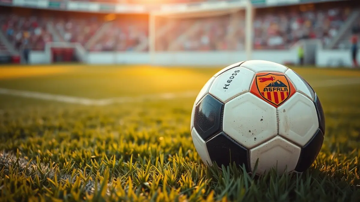 Imagen genérica de un balón de fútbol en el césped de un estadio.