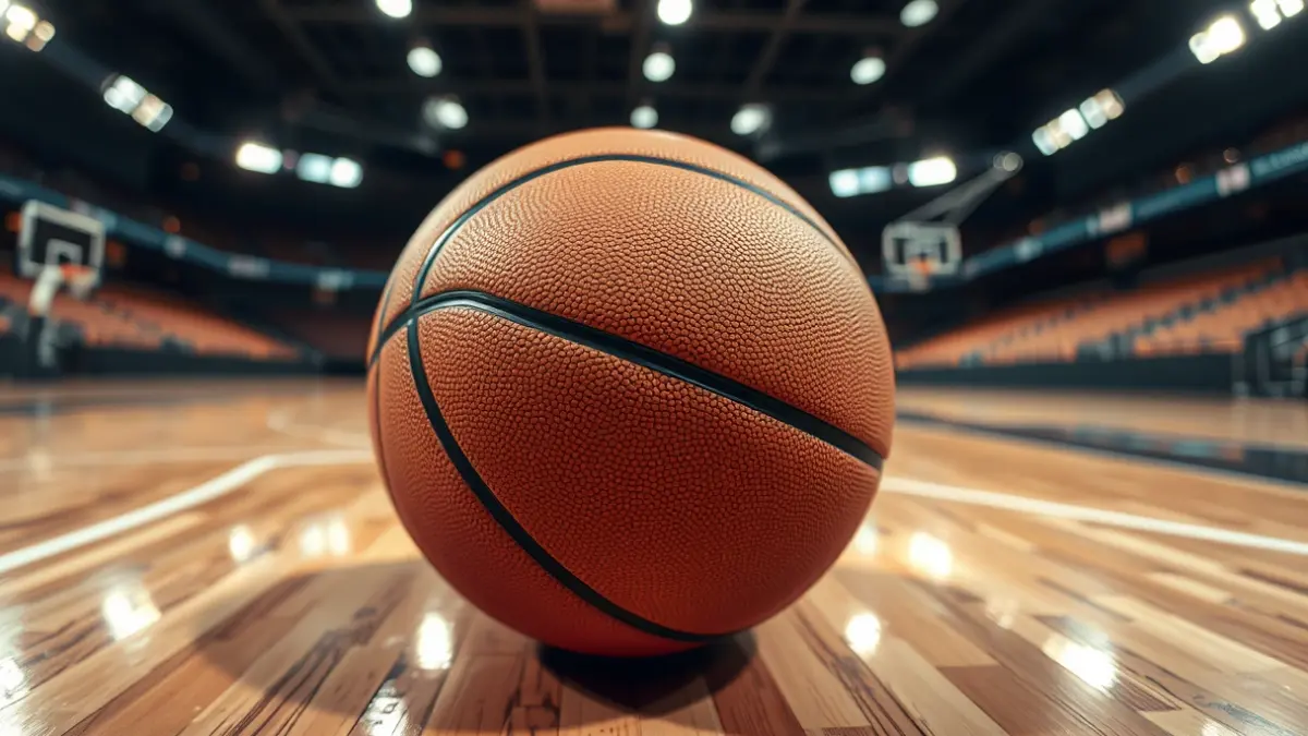 Imagen genérica de un balón de baloncesto en una cancha.