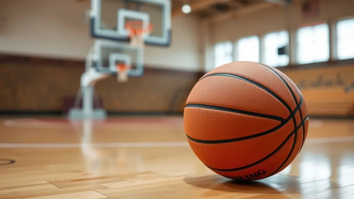 Imagen genérica de un balón de baloncesto en una cancha.