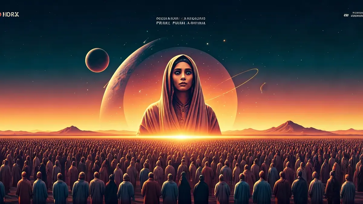 Cartel de la 23ª edición del Festival de Cine Africano Tarifa-Tánger, con una mujer bereber en un paisaje onírico.