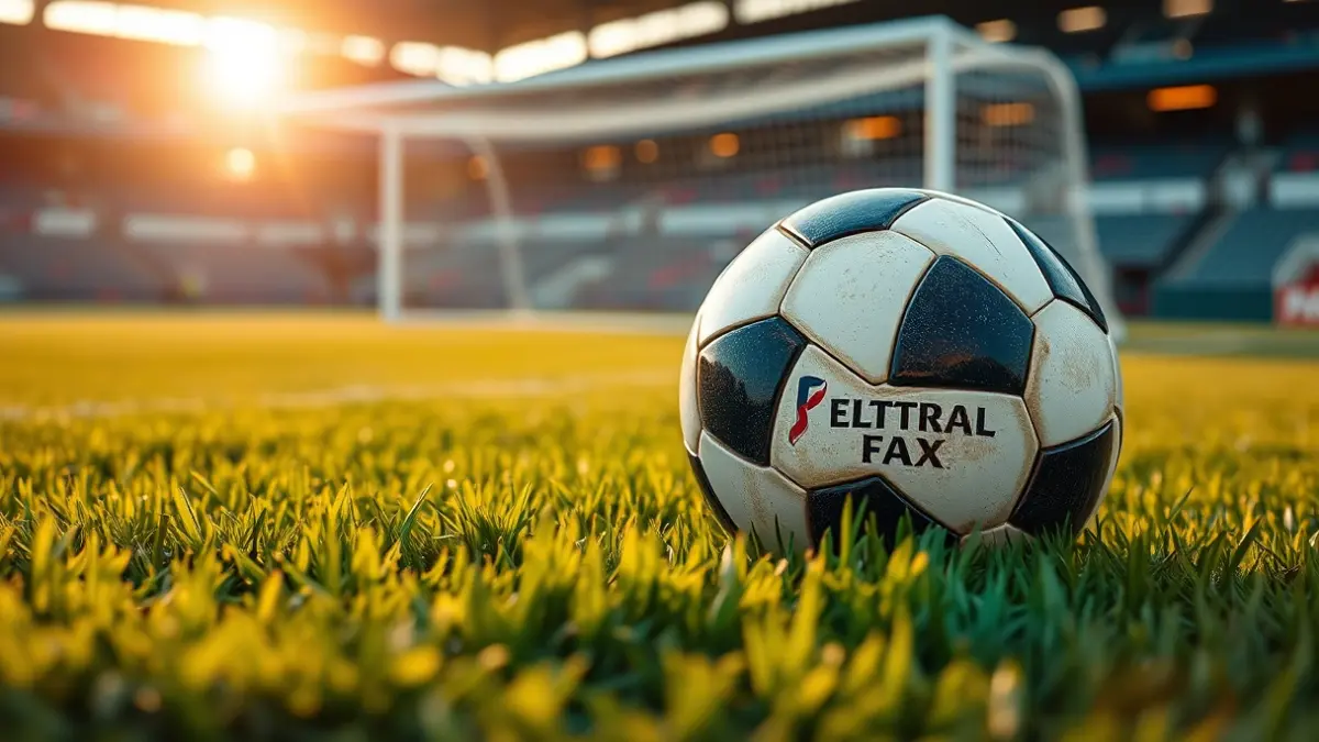 Imagen genérica de un balón de fútbol en el césped de un estadio.