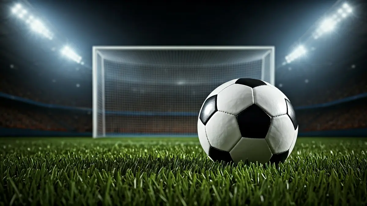 Generic image of a soccer ball on a stadium pitch.