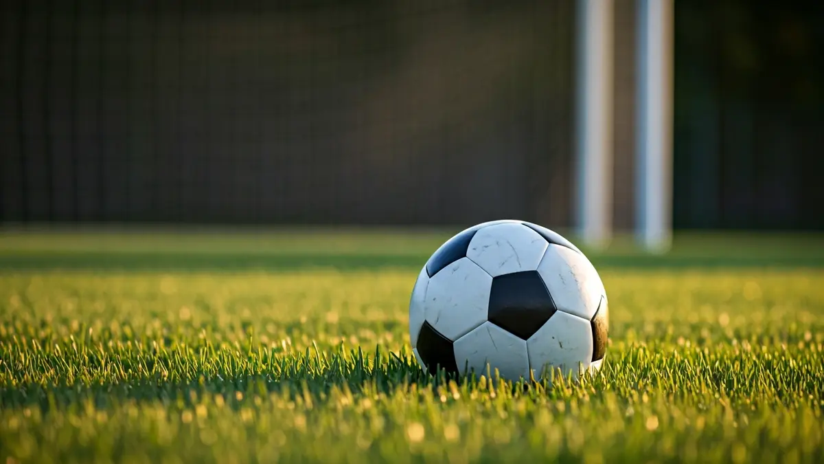 Imagen genérica de un balón de fútbol en el césped de un estadio.