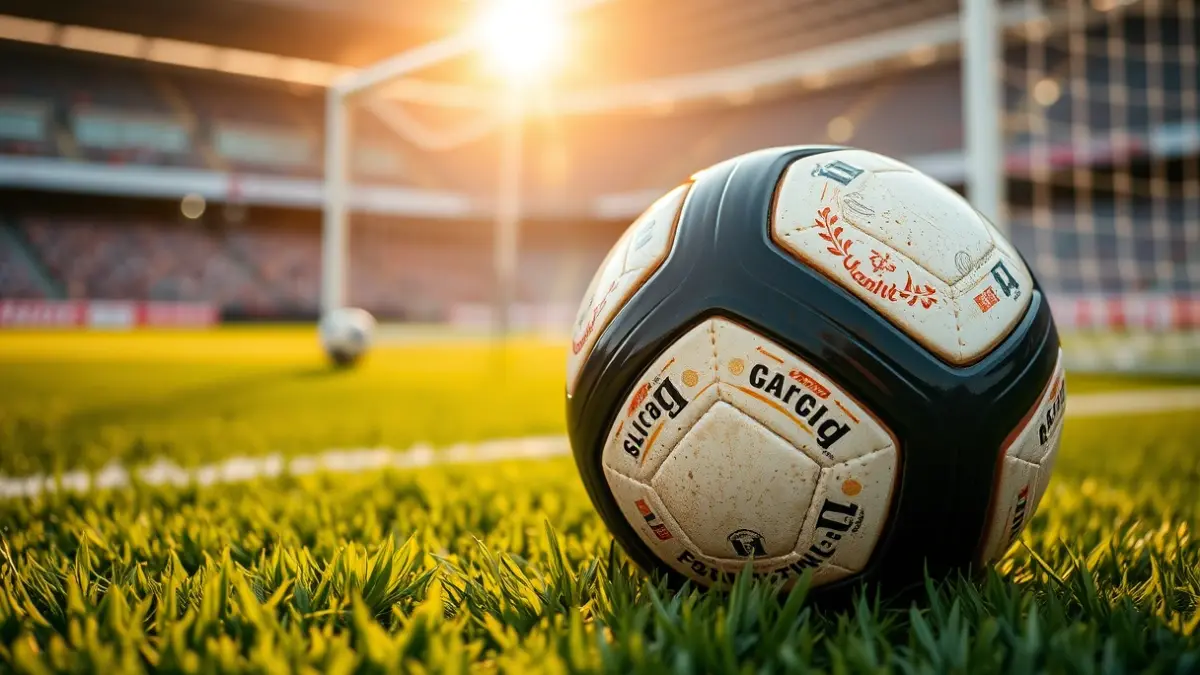 Generic image of a soccer ball on a stadium pitch.