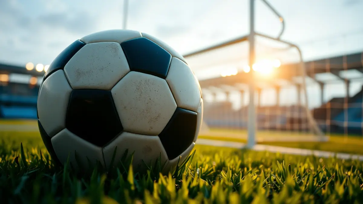Imagen genérica de un balón de fútbol en el césped de un estadio.