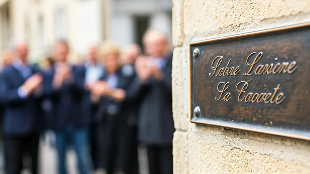 Placa conmemorativa del sello Label FranceÉducation en el IES La Jarcia de Puerto Real.