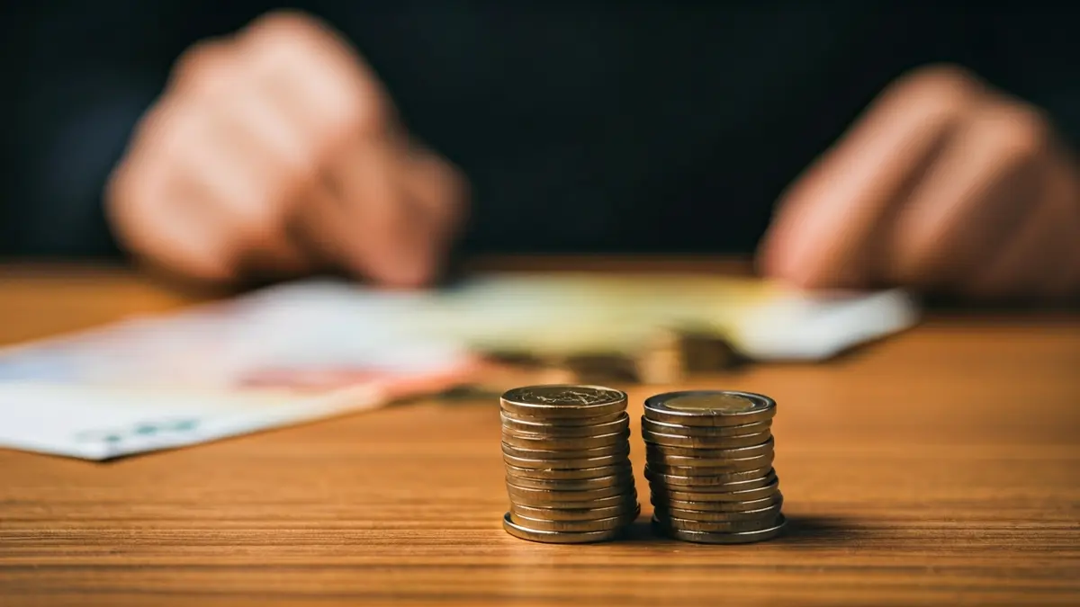 Generic image of euro coins and banknotes, symbolizing financial aid.
