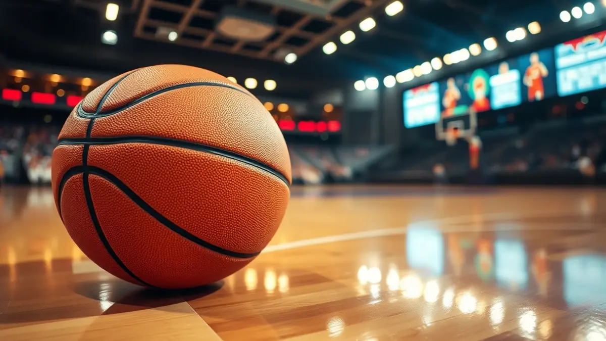 Imagen genérica de un balón de baloncesto en una cancha.