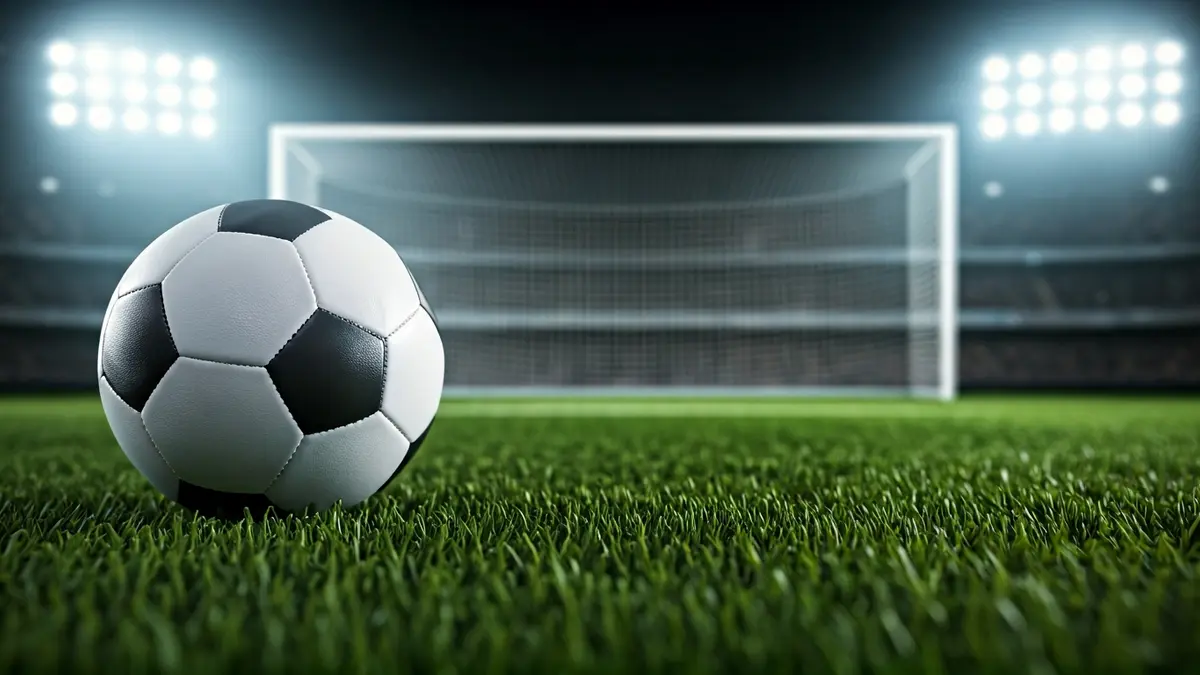 Generic image of a futsal ball on a court's turf.