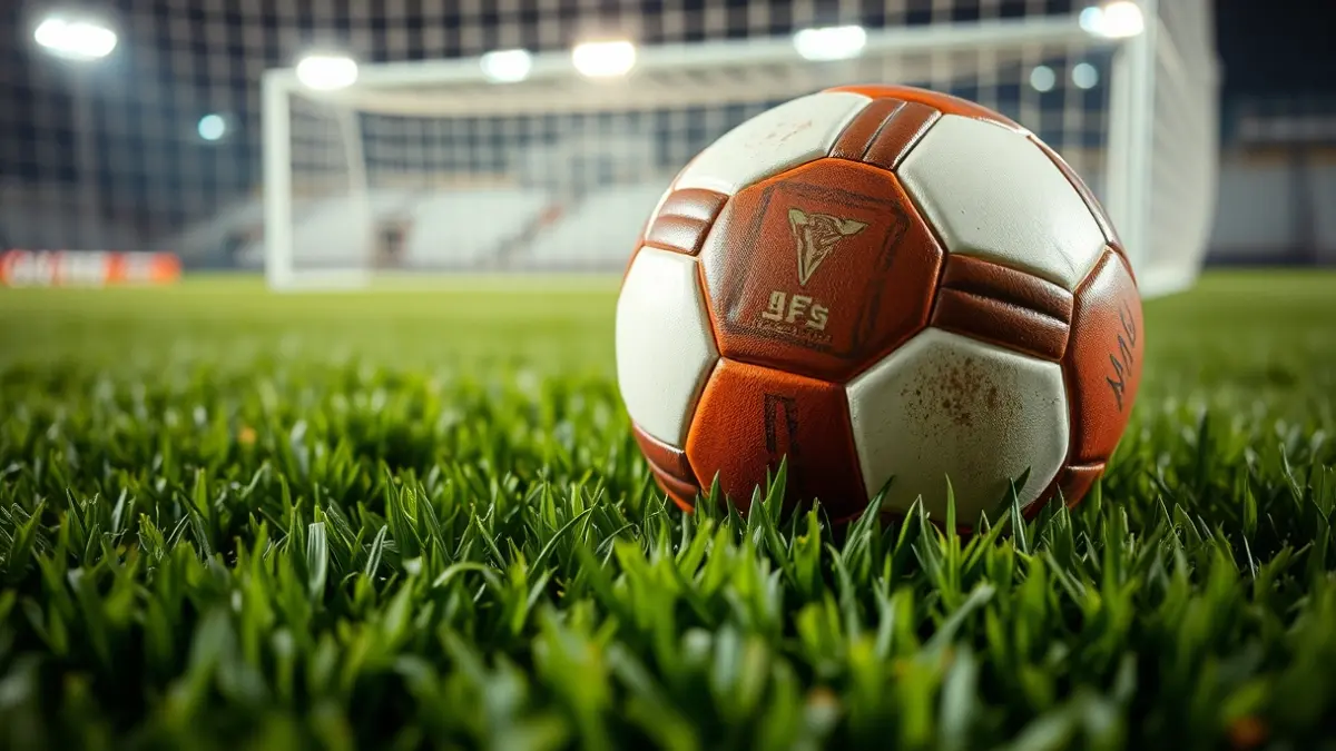 Imagen genérica de un balón de fútbol sobre césped en un estadio.