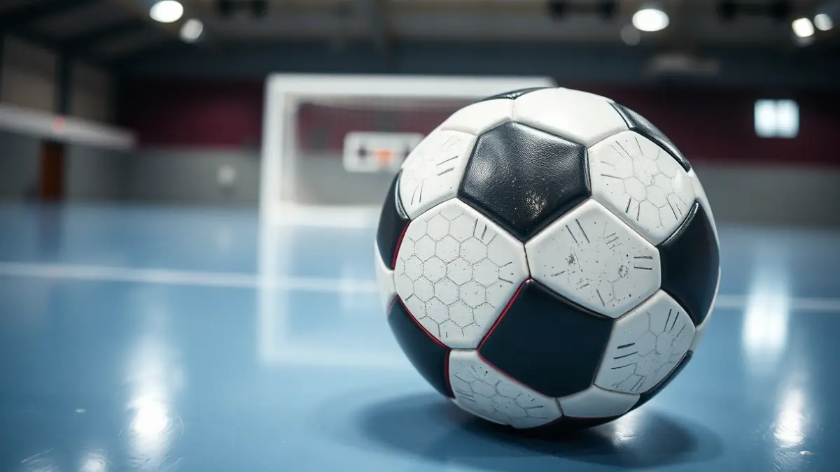 Imagen genérica de un balón de fútbol sala en una cancha.