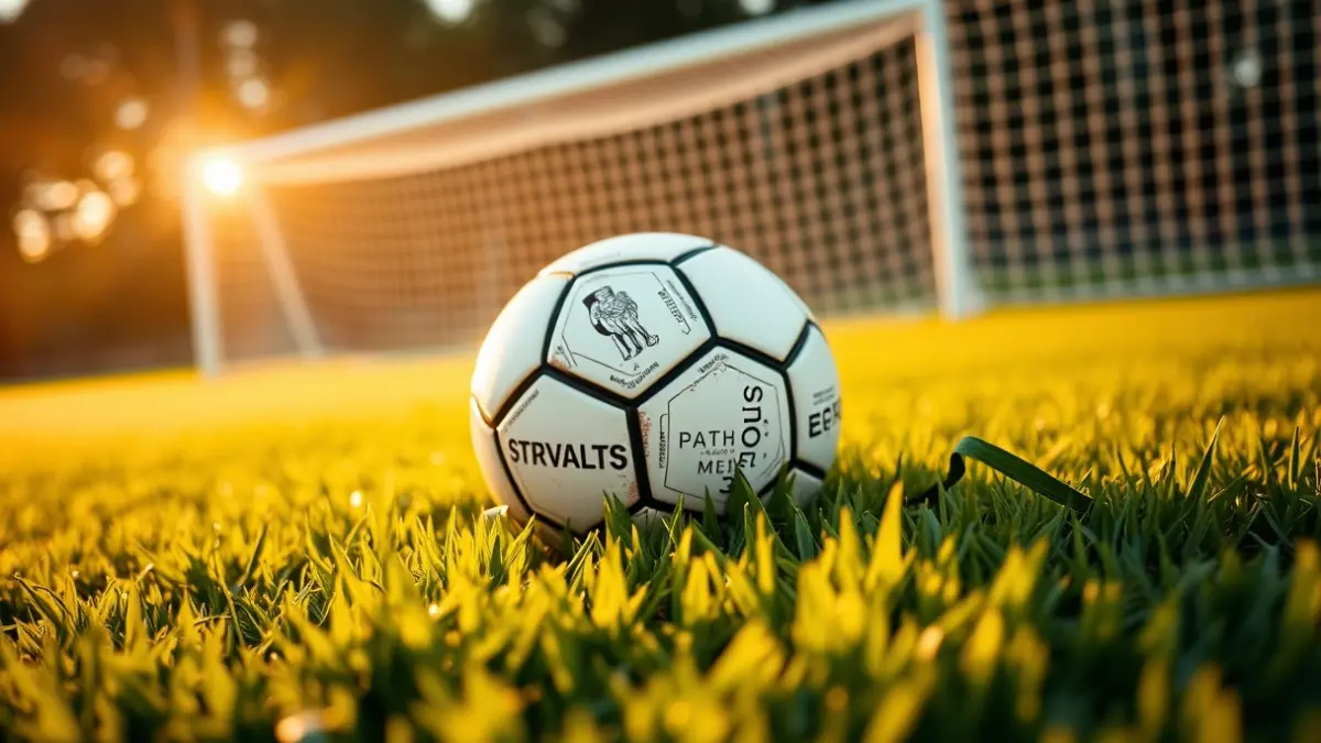 Generic image of a soccer ball on a football pitch.