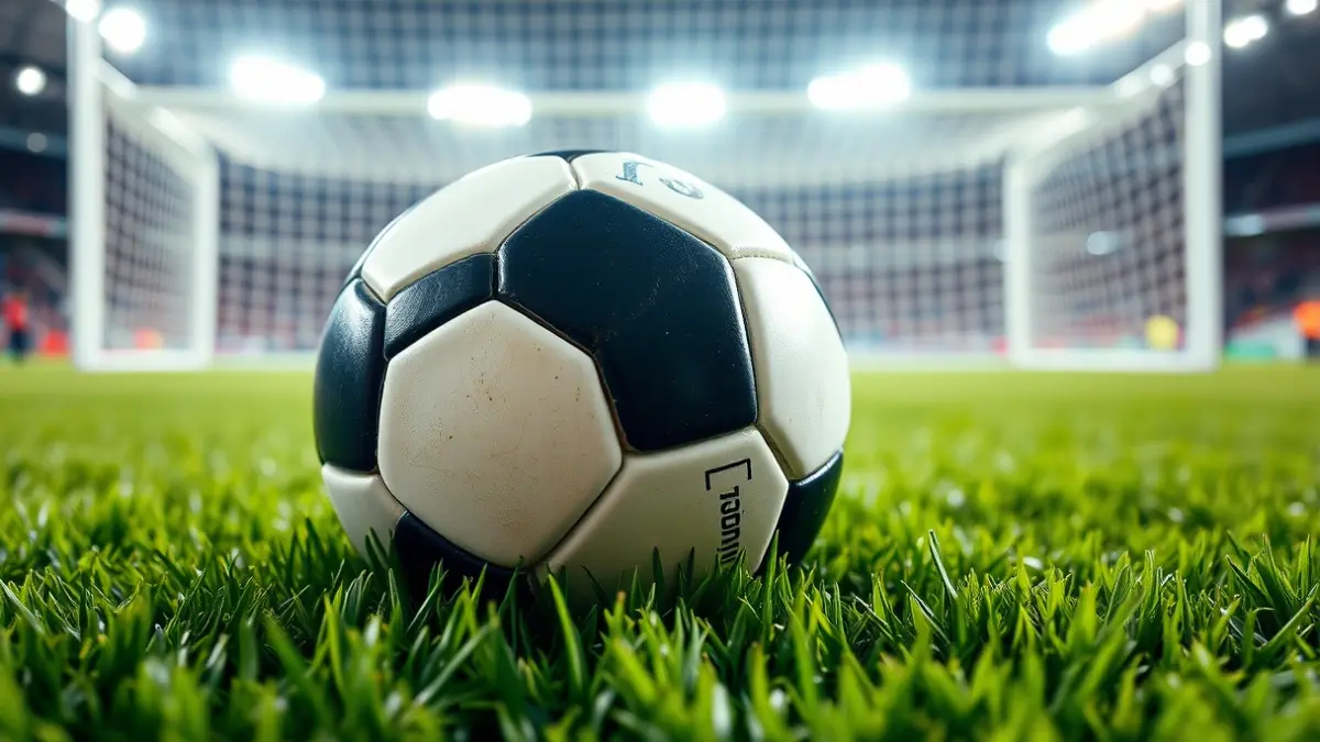 Imagen genérica de un balón de fútbol en el césped de un estadio.