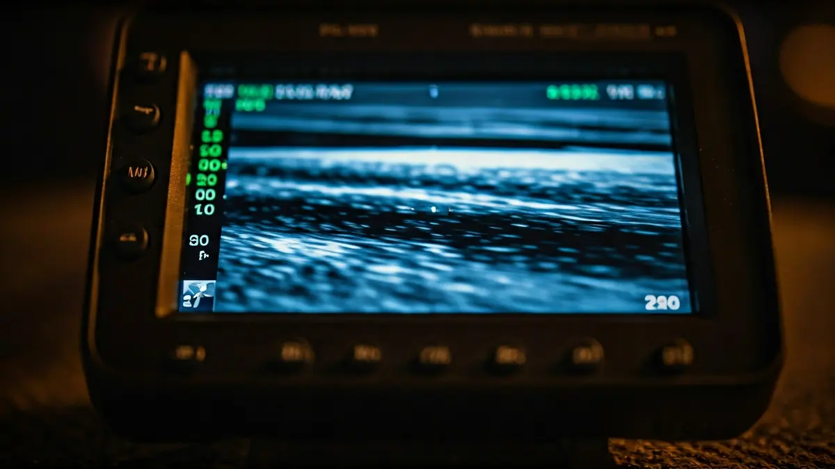 Generic image of a sonar screen displaying underwater objects.