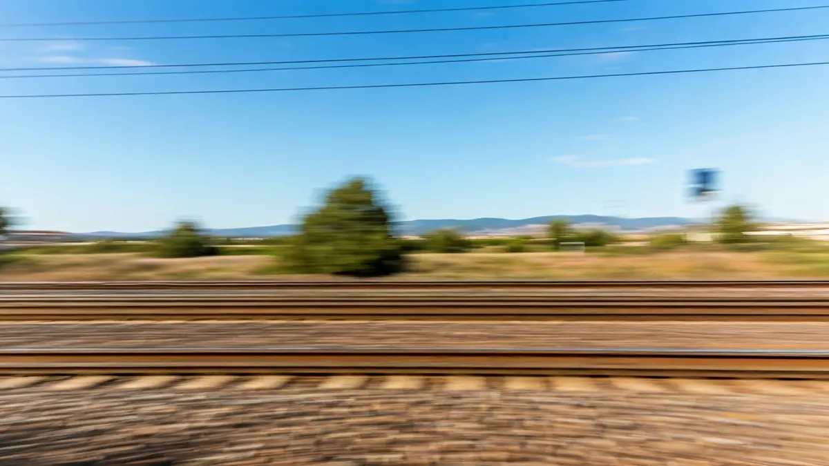 Generic image of high-speed train tracks, symbolizing a disrupted connection.